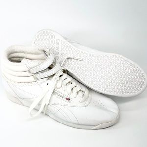 REEBOK White Classic Freestyle Hi Top Sneakers Size 9